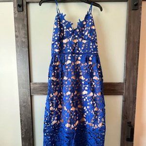 AlvaQ Women's Blue Eyelet Spaghetti Strap Dress